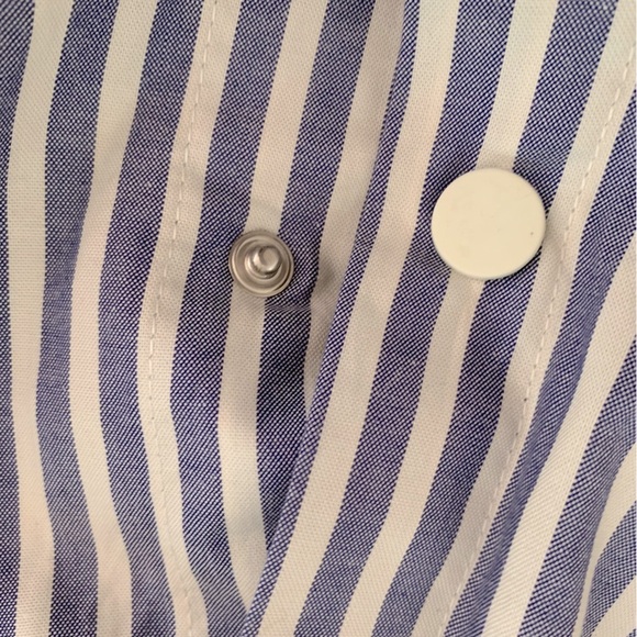 Zara pinstripe circle skirt with white snap buttons and pockets! Size XS - Picture 6 of 9